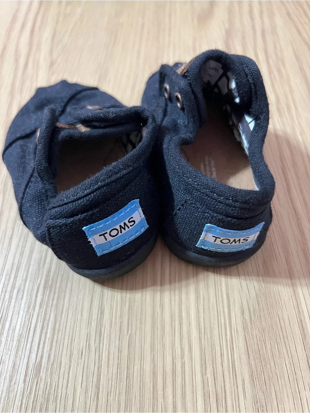 Toms Black Canvas Slip-On Baby & Walker Shoes